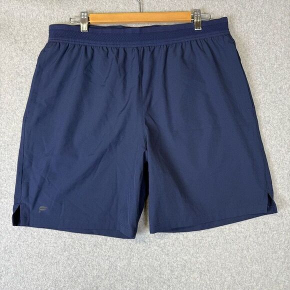 Fabletics Mens Size Large Athletic Shorts Navy Blue Elastic Waistband Stretch - Picture 1 of 7